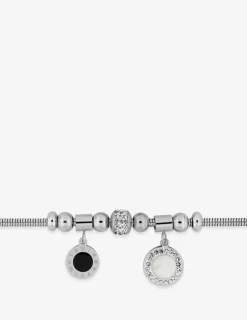 Bracelet acier breloques jetons avec cristaux synthétiques SO OR