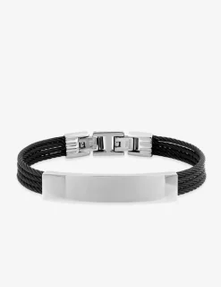Bracelet acier CARGO 4 rangs de câbles acier noir SO OR