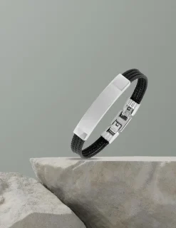Bracelet acier CARGO 4 rangs de câbles acier noir SO OR