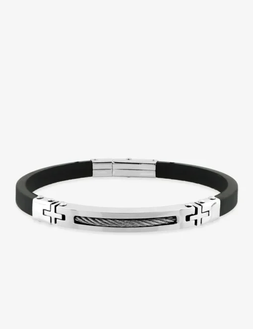 Bracelet acier CARGO cable et caoutchouc SO OR