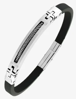 Bracelet acier CARGO cable et caoutchouc SO OR