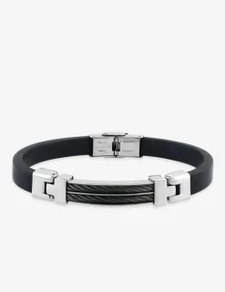 Bracelet acier CARGO caoutchouc et cable SO OR