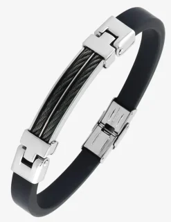 Bracelet acier CARGO caoutchouc et cable SO OR