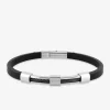 Bracelet acier CARGO caoutchouc et câble noir SO OR