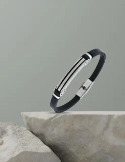 Bracelet acier CARGO cuir et cable longueur ajustable SO OR