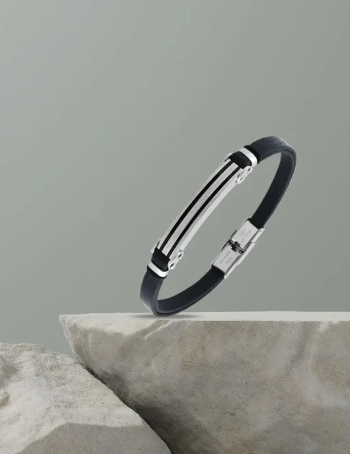 Bracelet acier CARGO cuir et cable longueur ajustable SO OR