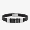 Bracelet acier CARGO cuir marron et caoutchouc noir SO OR