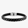 Bracelet acier CARGO cuir et câble longueur ajustable SO OR