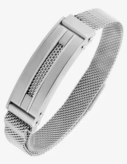 Bracelet acier CARGO en maille et motif rectangle finition brossé SO OR