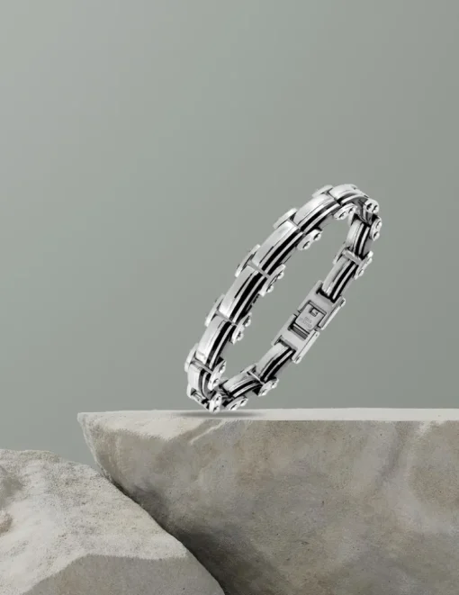Bracelet acier CARGO maillons et céramique finition brillante SO OR