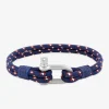 Bracelet acier cordon fantaisie bleu marine SO OR