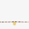 Bracelet acier doré, améthyste et boules de verre SO OR