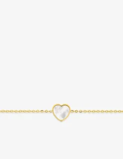 Bracelet acier doré avec cœur nacré SO OR