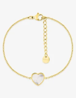 Bracelet acier doré avec cœur nacré SO OR