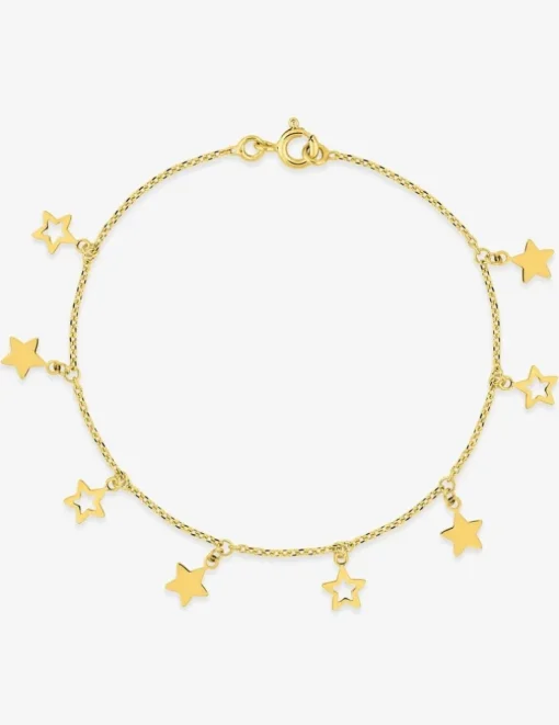 Bracelet acier doré avec pampilles étoiles SO OR