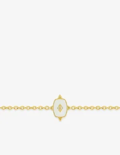 Bracelet acier doré et motif laque blanche SO OR