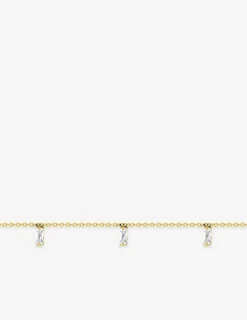 Bracelet acier doré et oxydes de zirconium blancs rectangles SO OR