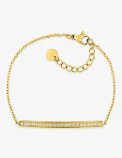Bracelet acier doré ligne oxydes de zirconium SO OR