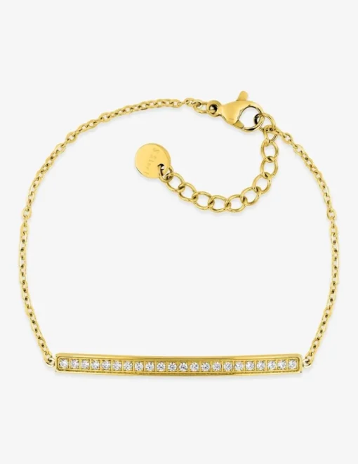 Bracelet acier doré ligne oxydes de zirconium SO OR