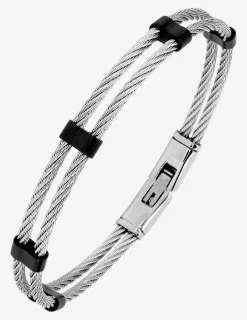 Bracelet acier double câble SO OR