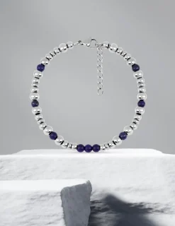 Bracelet acier et agate bleue SO OR