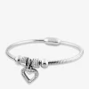 Bracelet acier et cristal blanc avec motifs et pampilles SO OR