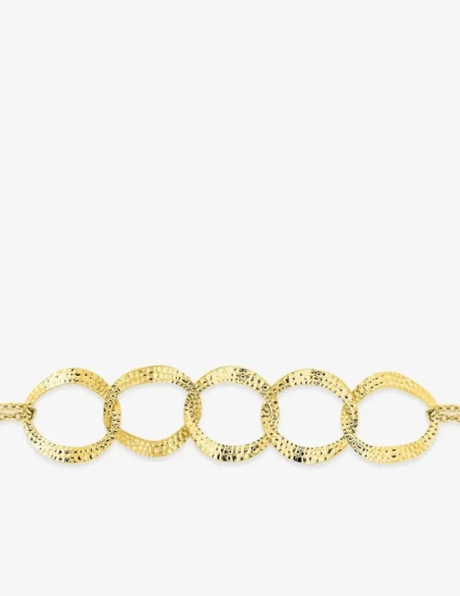 Bracelet acier jaune anneaux entrelacés SO OR