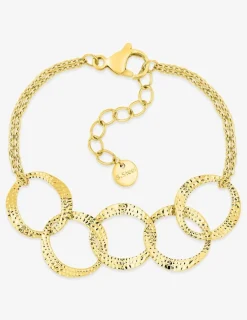 Bracelet acier jaune anneaux entrelacés SO OR