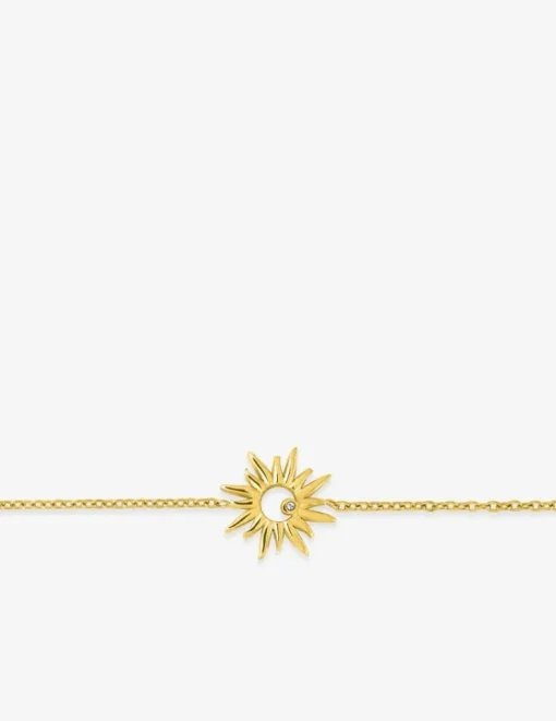 Bracelet acier jaune motif central soleil SO OR