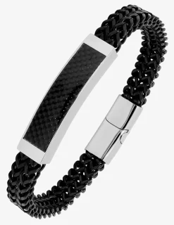 Bracelet acier noir tressé SO OR
