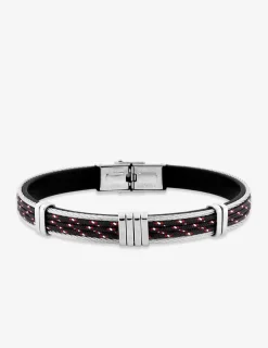 Bracelet acier rigide et cuir synthétique SO OR