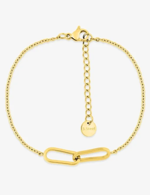 Bracelet acier souple avec ovals entrelacées SO OR