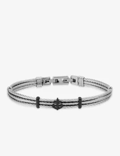 Bracelet acier trois câbles et ancre marine SO OR