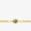 Bracelet alternée acier doré et motif ovale, turquoise synthétique SO OR