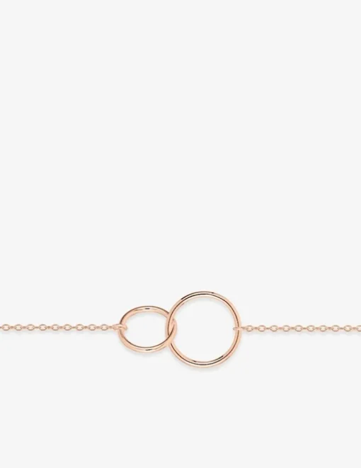 Bracelet anneau 15 mm et anneau 10 mm plaqué or rose SO OR