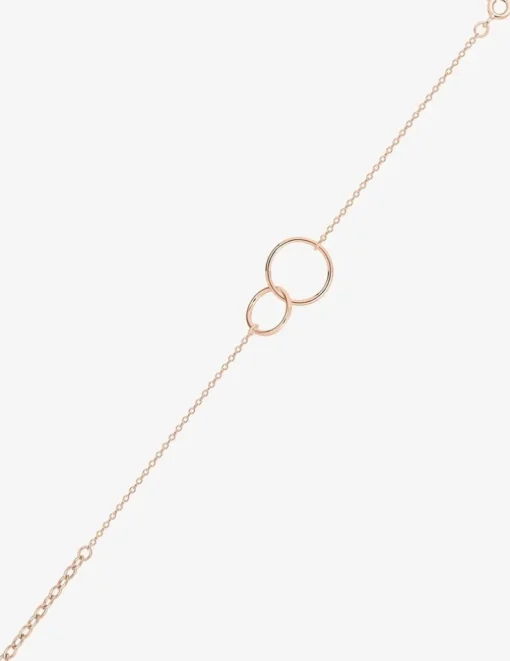 Bracelet anneau 15 mm et anneau 10 mm plaqué or rose SO OR