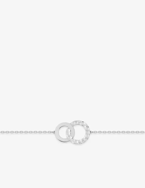 Bracelet anneaux entrelacés en argent 925 ‰ rhodié SO OR