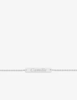 Bracelet argent 925 ‰ rhodié avec plaque à graver SO OR