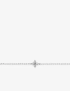 Bracelet argent 925 ‰ rhodié avec oxyde de ziconium en trèfle SO OR