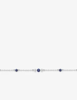 Bracelet argent 925 ‰ rhodié avec oxydes de zirconium bleus et blancs SO OR