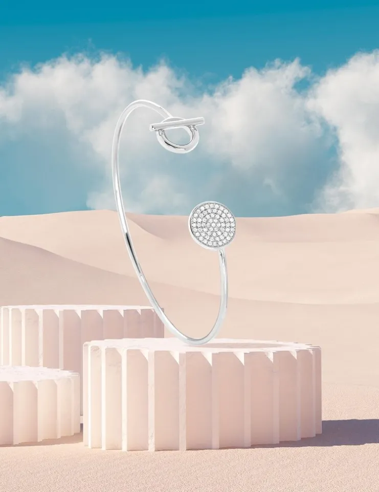 Bracelet argent 925 ‰ rhodié avec oxydes de zirconium SO OR