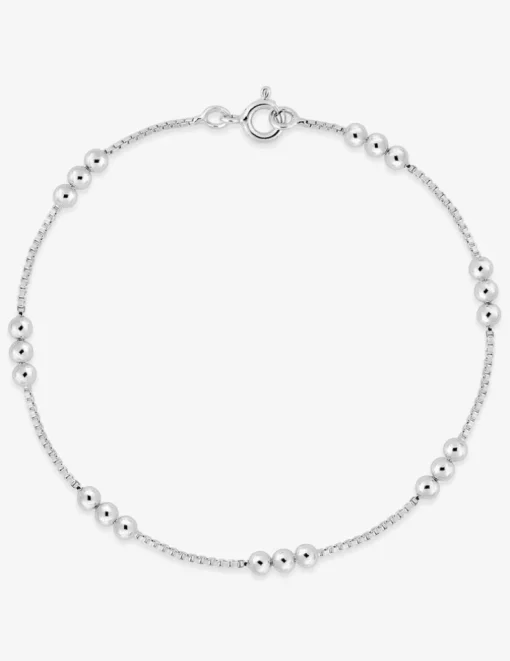 Bracelet argent 925 ‰ rhodié boules fixes SO OR