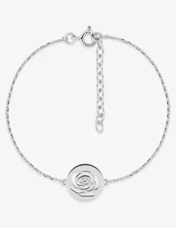 Bracelet argent 925 ‰ rhodié jeton rose SO OR