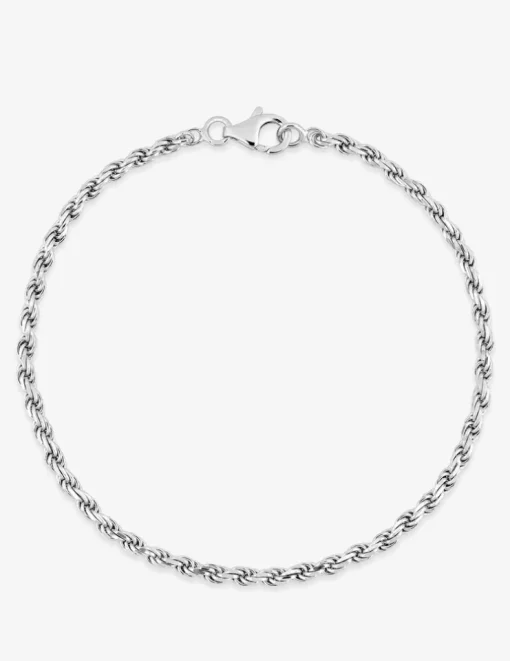 Bracelet argent 925 ‰ rhodié maille corde SO OR
