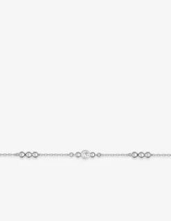 Bracelet argent 925 ‰ souple avec oxyde de zirconium motifs rond répétitifs SO OR