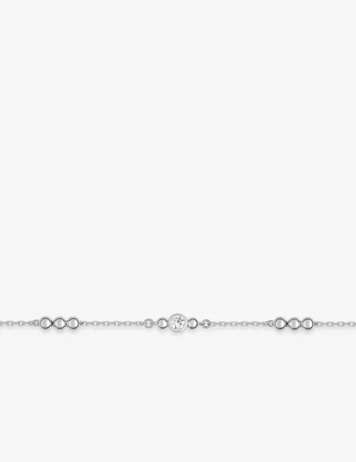 Bracelet argent 925 ‰ souple avec oxyde de zirconium motifs rond répétitifs SO OR
