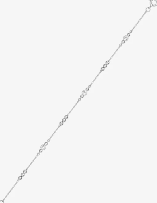Bracelet argent 925 ‰ souple avec oxyde de zirconium motifs rond répétitifs SO OR