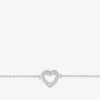 Bracelet argent 925‰ chaine souple oxyde blanc cœur SO OR