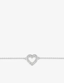 Bracelet argent 925‰ chaine souple oxyde blanc cœur SO OR