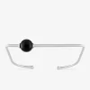 Bracelet argent 925‰ demi-jonc ouvert rigide détail onyx SO OR